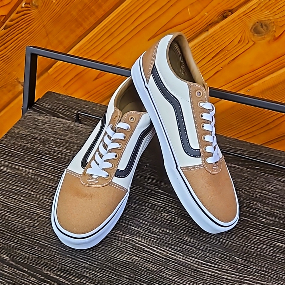 NEW VANS Mens Ward Retro Canvas Light Brown - Size 9.5